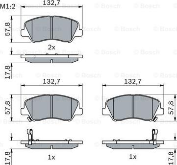 BOSCH 0 986 494 563 - Комплект спирачно феродо, дискови спирачки vvparts.bg