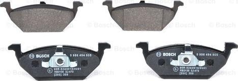 BOSCH 0 986 494 505 - Комплект спирачно феродо, дискови спирачки vvparts.bg