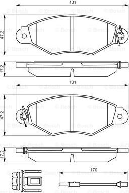 BOSCH 0 986 494 507 - Комплект спирачно феродо, дискови спирачки vvparts.bg