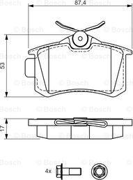 BOSCH 0 986 494 515 - Комплект спирачно феродо, дискови спирачки vvparts.bg