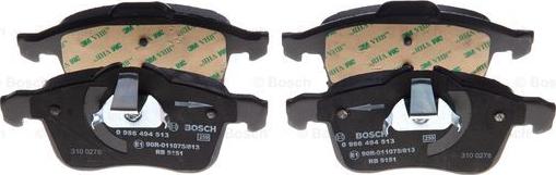 BOSCH 0 986 494 513 - Комплект спирачно феродо, дискови спирачки vvparts.bg