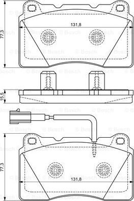 BOSCH 0 986 494 539 - Комплект спирачно феродо, дискови спирачки vvparts.bg