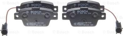 BOSCH 0 986 494 536 - Комплект спирачно феродо, дискови спирачки vvparts.bg