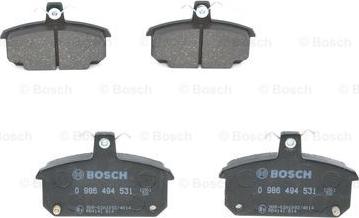 BOSCH 0 986 494 531 - Комплект спирачно феродо, дискови спирачки vvparts.bg