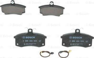 BOSCH 0 986 494 533 - Комплект спирачно феродо, дискови спирачки vvparts.bg