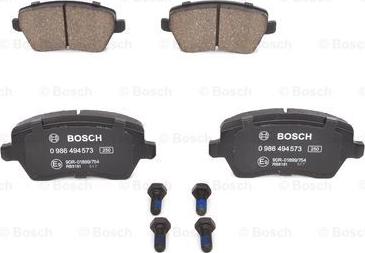 BOSCH 0 986 494 573 - Комплект спирачно феродо, дискови спирачки vvparts.bg