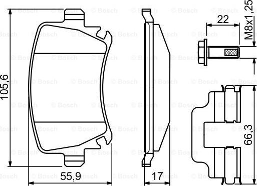 BOSCH 0 986 494 649 - Комплект спирачно феродо, дискови спирачки vvparts.bg