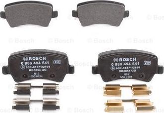 BOSCH 0 986 494 641 - Комплект спирачно феродо, дискови спирачки vvparts.bg