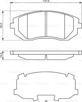 BOSCH 0 986 494 653 - Комплект спирачно феродо, дискови спирачки vvparts.bg