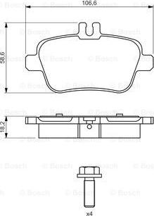 BOSCH 0 986 494 664 - Комплект спирачно феродо, дискови спирачки vvparts.bg