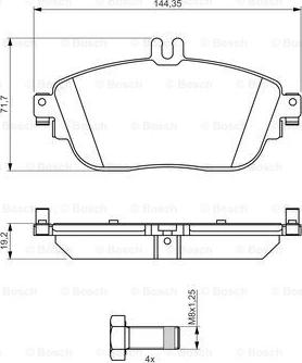 BOSCH 0 986 494 662 - Комплект спирачно феродо, дискови спирачки vvparts.bg