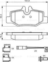 BOSCH 0 986 494 603 - Комплект спирачно феродо, дискови спирачки vvparts.bg