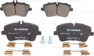 BOSCH 0 986 494 607 - Комплект спирачно феродо, дискови спирачки vvparts.bg