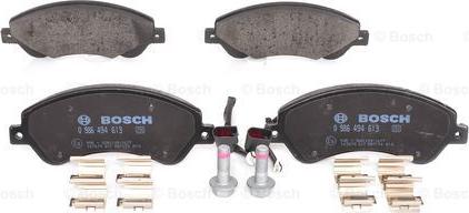 BOSCH 0 986 494 613 - Комплект спирачно феродо, дискови спирачки vvparts.bg