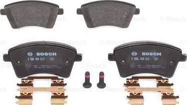 BOSCH 0 986 494 612 - Комплект спирачно феродо, дискови спирачки vvparts.bg