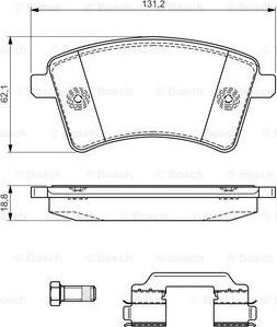 BOSCH 0 986 494 612 - Комплект спирачно феродо, дискови спирачки vvparts.bg