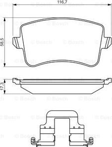 BOSCH 0 986 494 637 - Комплект спирачно феродо, дискови спирачки vvparts.bg