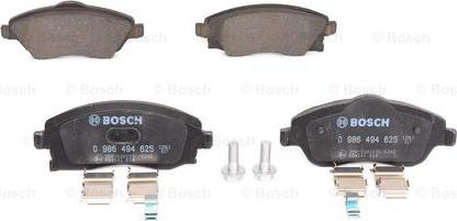 BOSCH 0 986 494 625 - Комплект спирачно феродо, дискови спирачки vvparts.bg