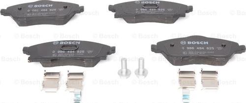 BOSCH 0 986 494 625 - Комплект спирачно феродо, дискови спирачки vvparts.bg