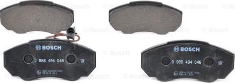 BOSCH 0 986 494 048 - Комплект спирачно феродо, дискови спирачки vvparts.bg