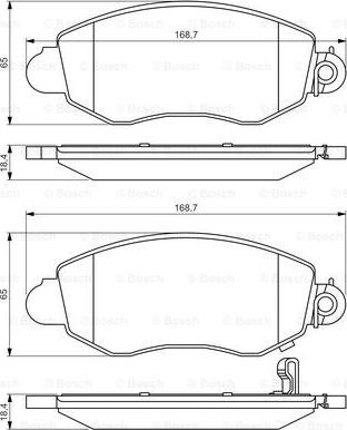 BOSCH 0 986 494 047 - Комплект спирачно феродо, дискови спирачки vvparts.bg