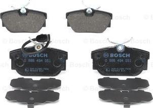 BOSCH 0 986 494 051 - Комплект спирачно феродо, дискови спирачки vvparts.bg