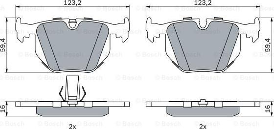 BOSCH 0 986 494 006 - Комплект спирачно феродо, дискови спирачки vvparts.bg