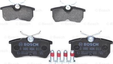 BOSCH 0 986 494 011 - Комплект спирачно феродо, дискови спирачки vvparts.bg