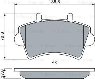 BOSCH 0 986 494 031 - Комплект спирачно феродо, дискови спирачки vvparts.bg