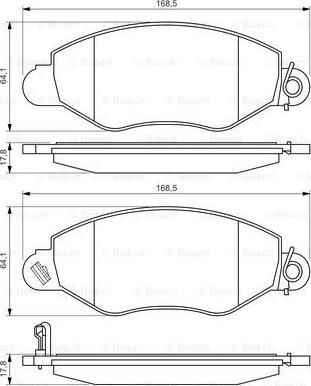 BOSCH 0 986 494 037 - Комплект спирачно феродо, дискови спирачки vvparts.bg