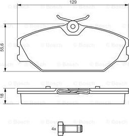 BOSCH 0 986 494 024 - Комплект спирачно феродо, дискови спирачки vvparts.bg