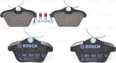 BOSCH 0 986 494 020 - Комплект спирачно феродо, дискови спирачки vvparts.bg