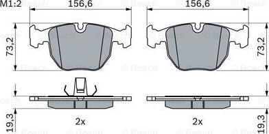 BOSCH 0 986 494 028 - Комплект спирачно феродо, дискови спирачки vvparts.bg