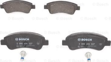 BOSCH 0 986 494 027 - Комплект спирачно феродо, дискови спирачки vvparts.bg