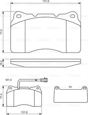 BOSCH 0 986 494 131 - Комплект спирачно феродо, дискови спирачки vvparts.bg