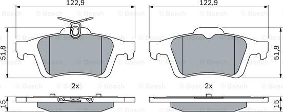 BOSCH 0 986 494 127 - Комплект спирачно феродо, дискови спирачки vvparts.bg