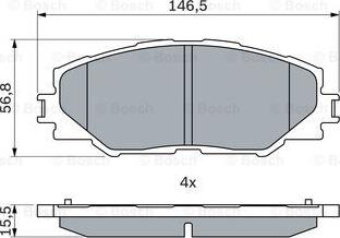 BOSCH 0 986 494 174 - Комплект спирачно феродо, дискови спирачки vvparts.bg