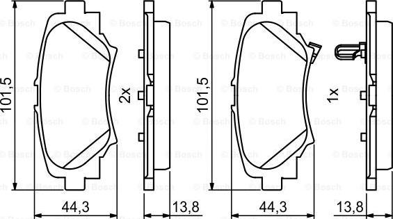 BOSCH 0 986 494 803 - Комплект спирачно феродо, дискови спирачки vvparts.bg