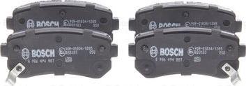 BOSCH 0 986 494 887 - Комплект спирачно феродо, дискови спирачки vvparts.bg