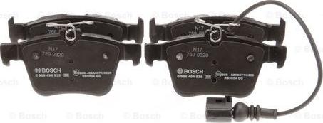 BOSCH 0 986 494 835 - Комплект спирачно феродо, дискови спирачки vvparts.bg