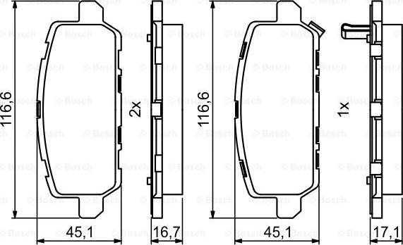 BOSCH 0 986 494 838 - Комплект спирачно феродо, дискови спирачки vvparts.bg