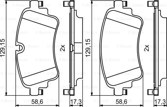 BOSCH 0 986 494 833 - Комплект спирачно феродо, дискови спирачки vvparts.bg