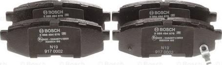 BOSCH 0 986 494 876 - Комплект спирачно феродо, дискови спирачки vvparts.bg