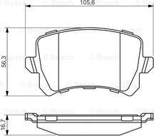 BOSCH 0 986 494 344 - Комплект спирачно феродо, дискови спирачки vvparts.bg