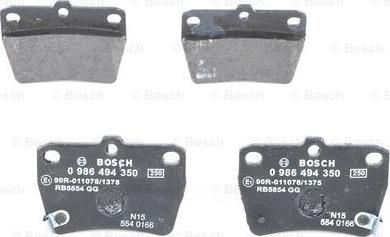 BOSCH 0 986 494 350 - Комплект спирачно феродо, дискови спирачки vvparts.bg