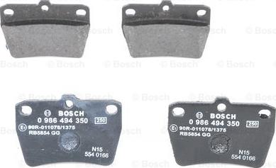 BOSCH 0 986 494 350 - Комплект спирачно феродо, дискови спирачки vvparts.bg