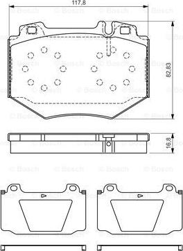 BOSCH 0 986 494 352 - Комплект спирачно феродо, дискови спирачки vvparts.bg