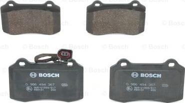 BOSCH 0 986 494 367 - Комплект спирачно феродо, дискови спирачки vvparts.bg