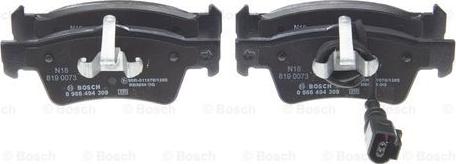 BOSCH 0 986 494 309 - Комплект спирачно феродо, дискови спирачки vvparts.bg