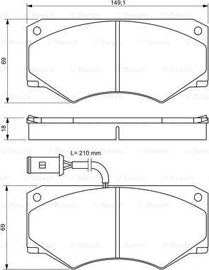 BOSCH 0 986 494 301 - Комплект спирачно феродо, дискови спирачки vvparts.bg